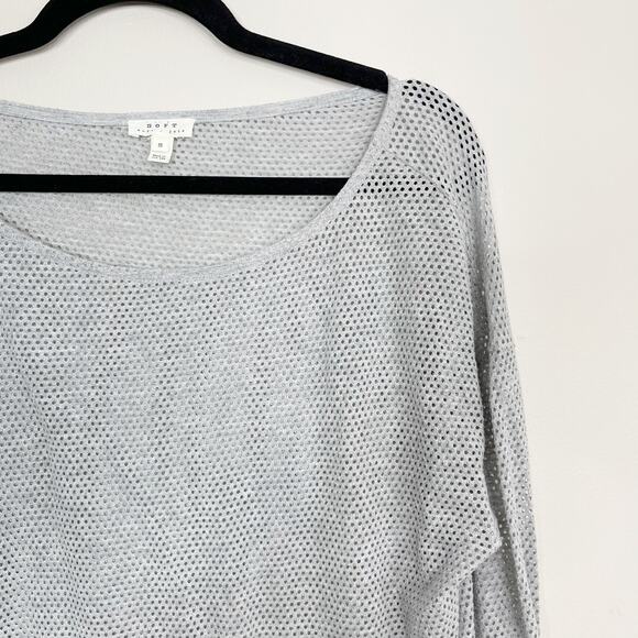 Soft Joie Benton Mesh Top in Heather Grey Gray Small S Lightweight Long Sleeve - Picture 3 of 8